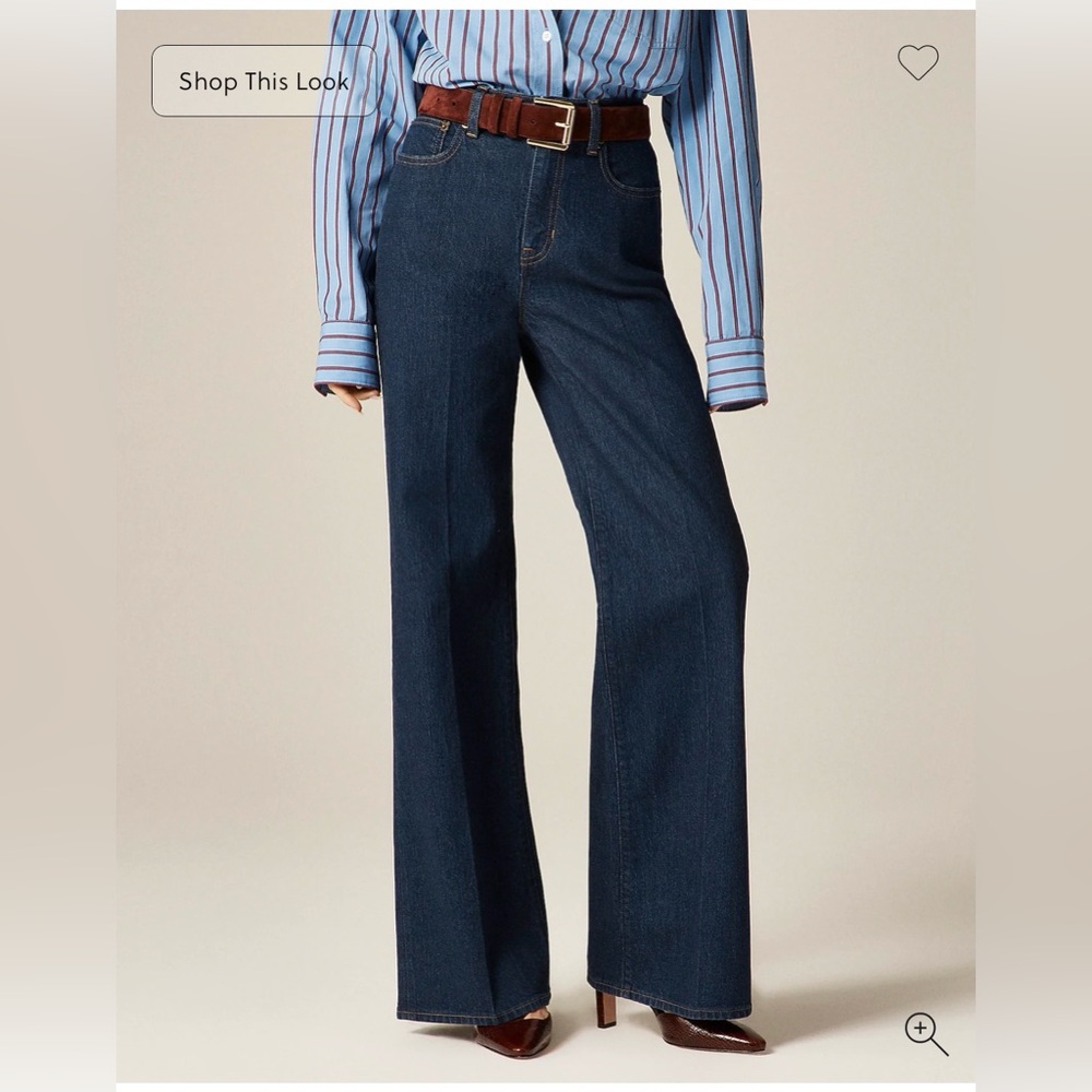 J. Crew Dark Blue Denim Trouser Jeans semi-stretch High Rise - Picture 9 of 10